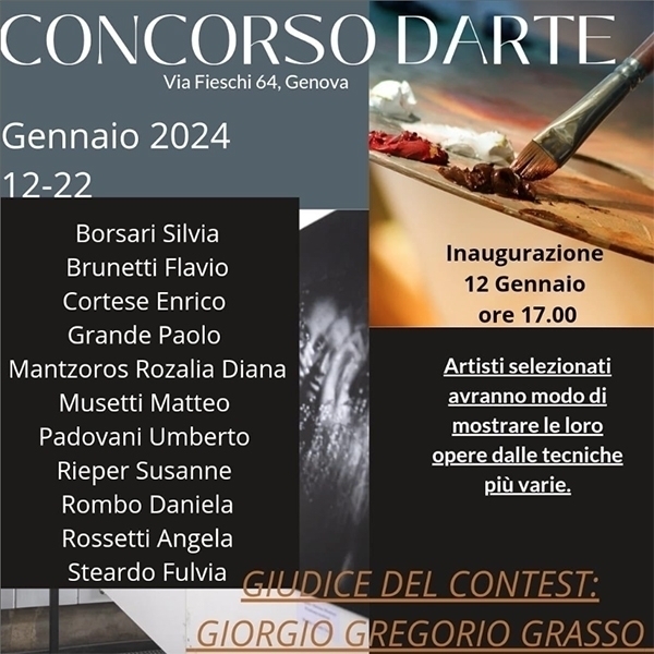 CONCORSO D'ARTE VISIVA a Genova - SILVIA BORSARI Painter